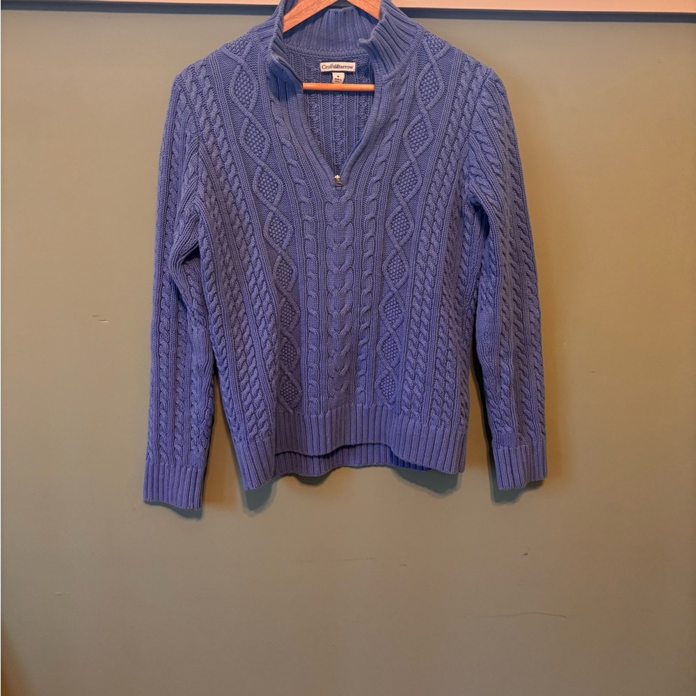 Croft & Barrow Lavender Cable Knit Turtleneck Sweater